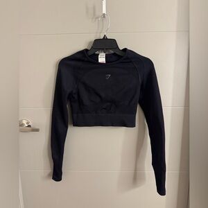 Gymshark Black Long Sleeve Crop Sweatshirt